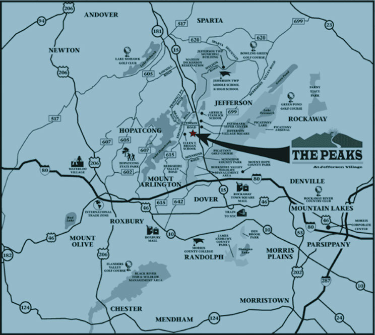 Area map - The Peaks in Jefferson Twp